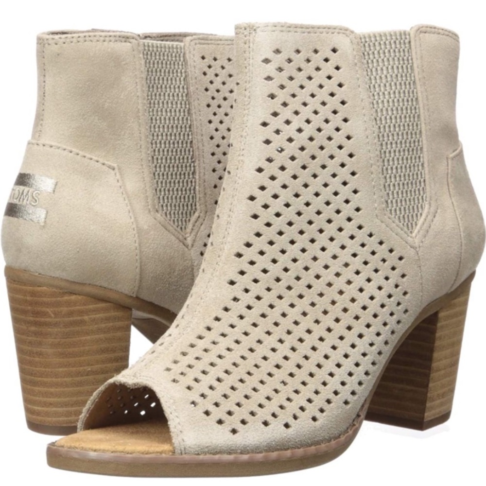 NWT TOMS Majorca Peep Toe Booties Size 8.5